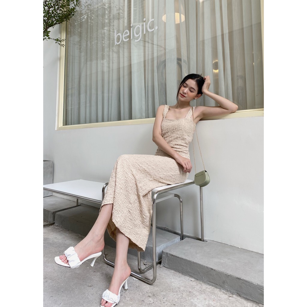 YU CHERRY | Đầm hai dây ôm thun gân đẹp hack dáng Cami Spandex Dress YD143