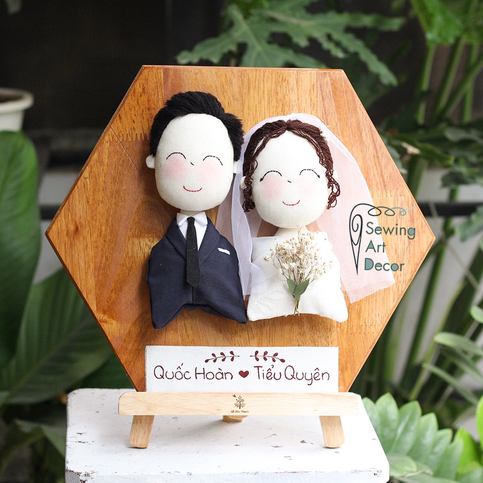 Chibi chân dung cô dâu chú rể có sẵn