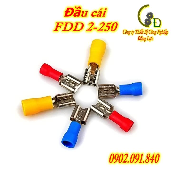 Đầu cos ghim đực cái FDD MDD 2-250 100cái💥cốt âm dương bọc phủ nhựa, cosse nối bấm dây điện bằng đồng cắm bình nóng lạnh