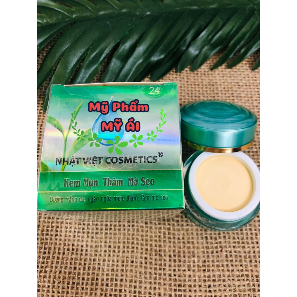 KEM Nhật Việt Trà Xanh 10G, kem mụn, kem trắng da, kem mờ nám tàn nhang Mỹ phẩm Mỹ Ái