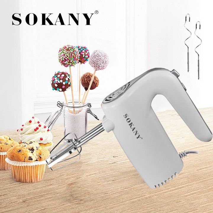 Máy đánh trứng Sokany 500W  5 tốc độ - Đánh trứng, trộn bột, đánh kem, tạo bọt cafe