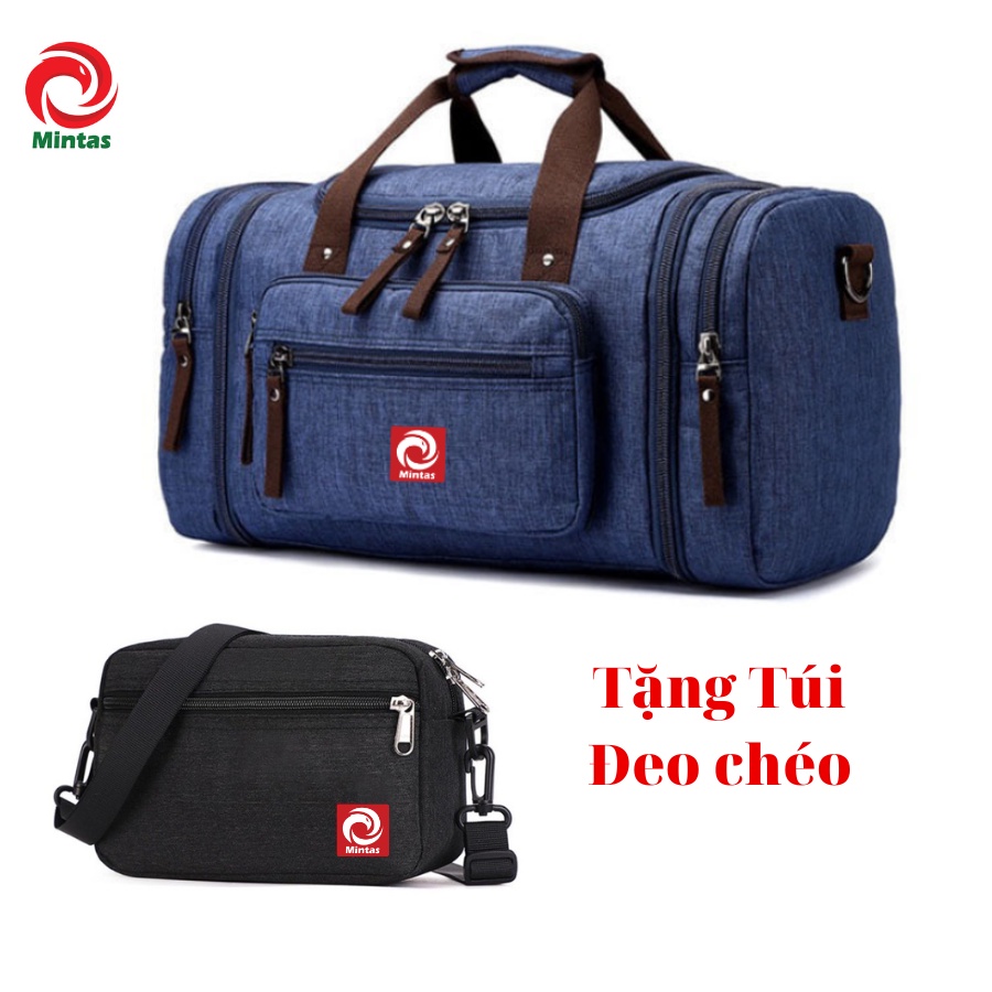 Túi du lịch cỡ lớn MTA-272 tặng túi đeo chéo MT-276 đen thời trang