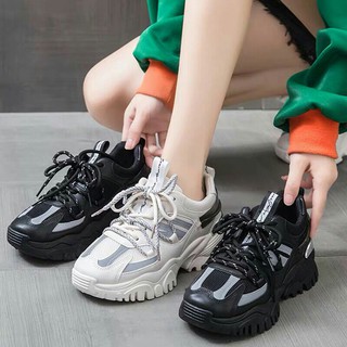 Giày thể thao nữ đế răng cưa phản quang 2 dây kép Bonsai