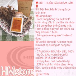 Bột thuốc bắc nhân sâm HM store