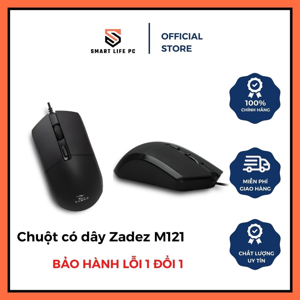 Chuột máy tính có dây văn phòng gaming chính hãng Zadez M121 chuyên PC bảo hành 12 tháng