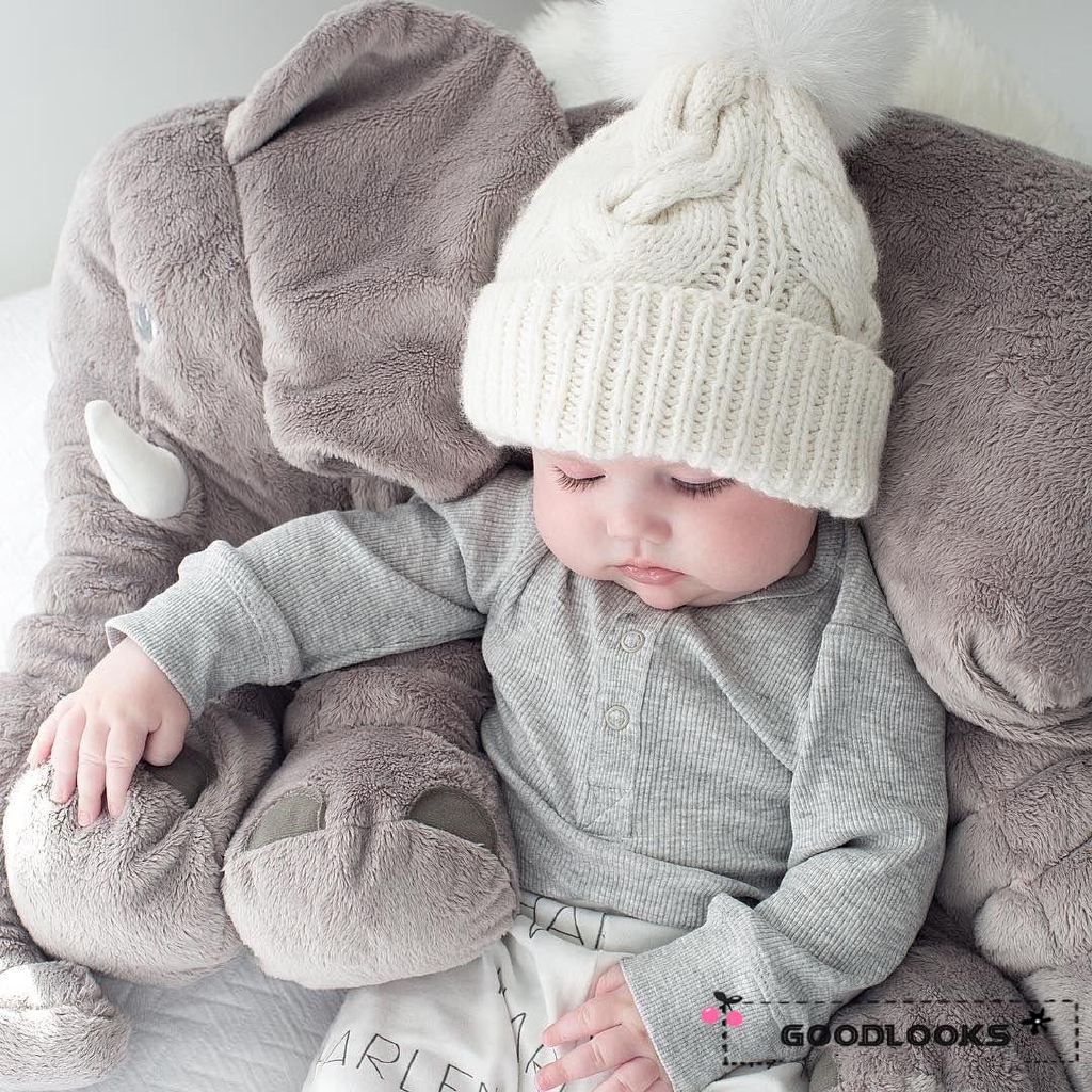 Bộ 2 Mũ Len Đính Quả Bông Lông Xinh Xắn Cho Mẹ Và Bé