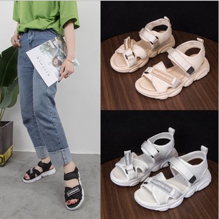 Sandal đế mặt gấu hot nhất năm có 3 màu đen, kem, trắng - XD02