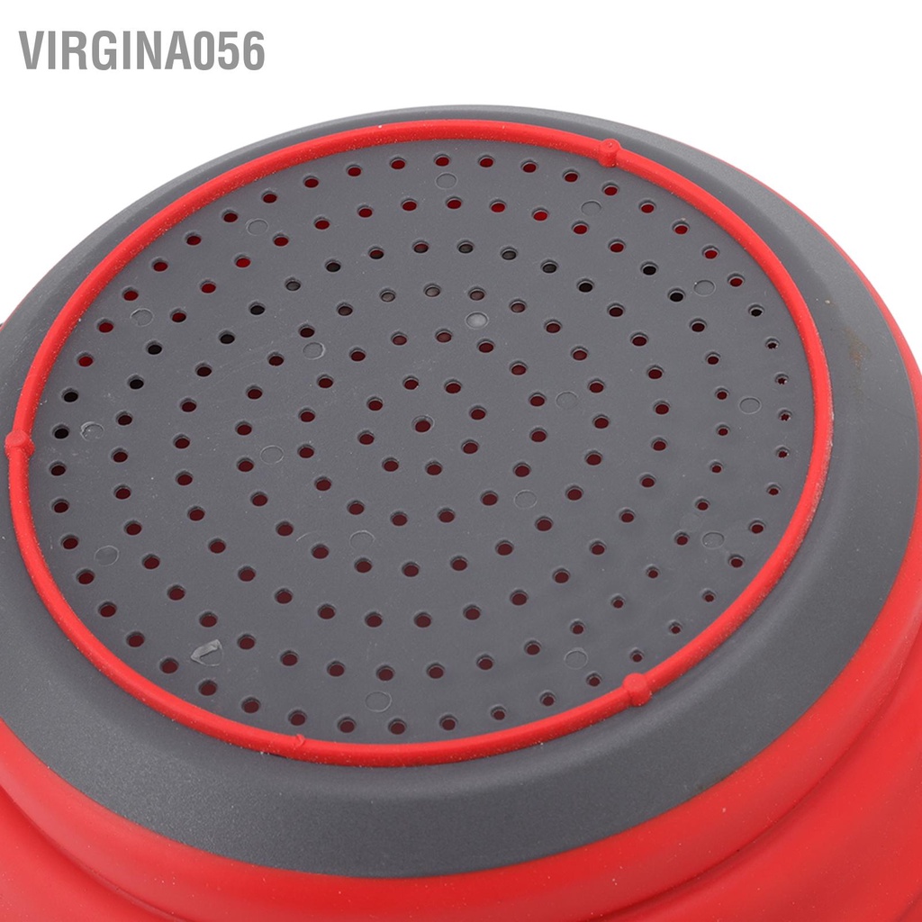 Virgina056 2 cái có thể thu gọn lại Rổ Colander tròn Có vào thoát nước lớn nhỏ Bộ rau củ quả Giỏ rửa