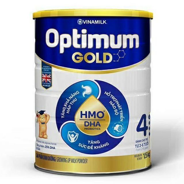( Mẫu mới date 2023)Sữa Optimum Gold 4 loại 900g và 1,450kg