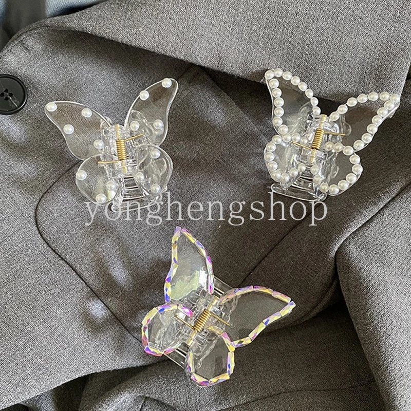 Kẹp Tóc Hình Bướm Đính Ngọc Trai Thời Trang Cho Nữ