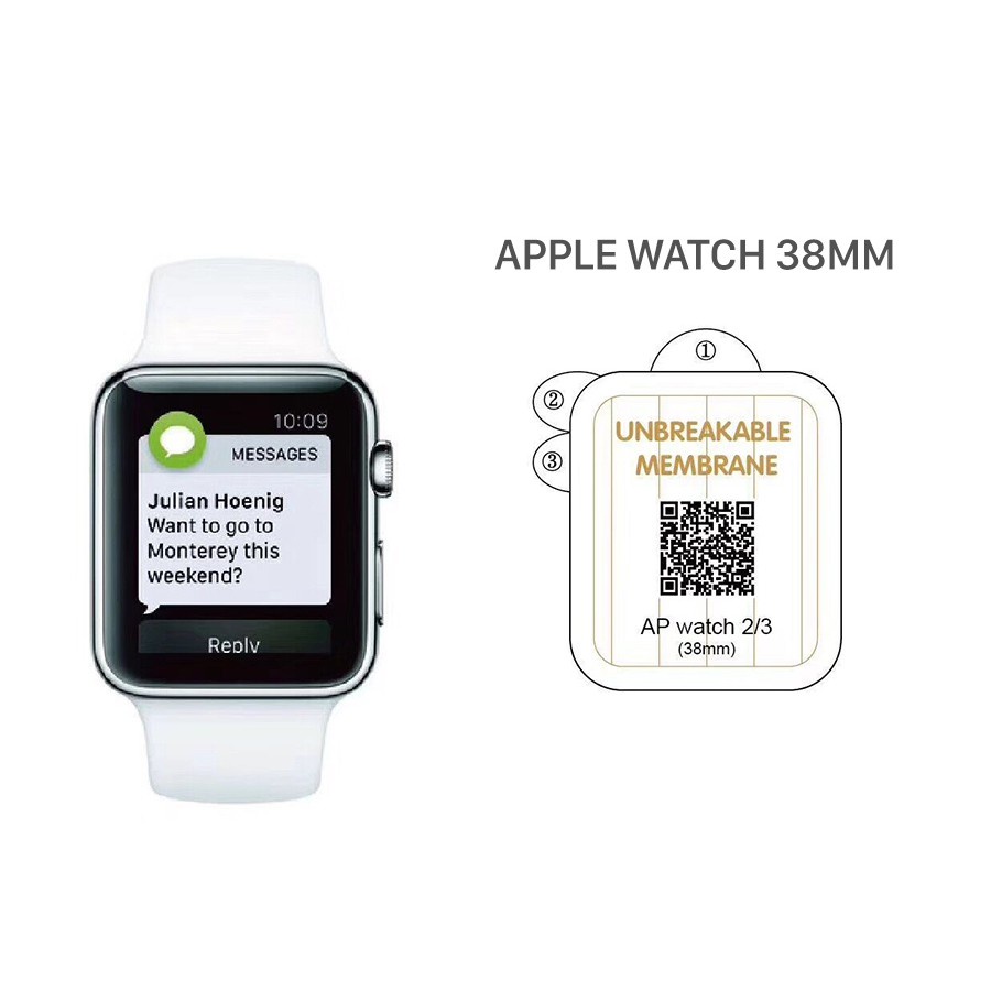 Miếng dán dẻo skin PPF Apple Watch phục hồi trầy xước Series 1/2/3/4/5/6/SE size 38 40 42 44 41 45mm