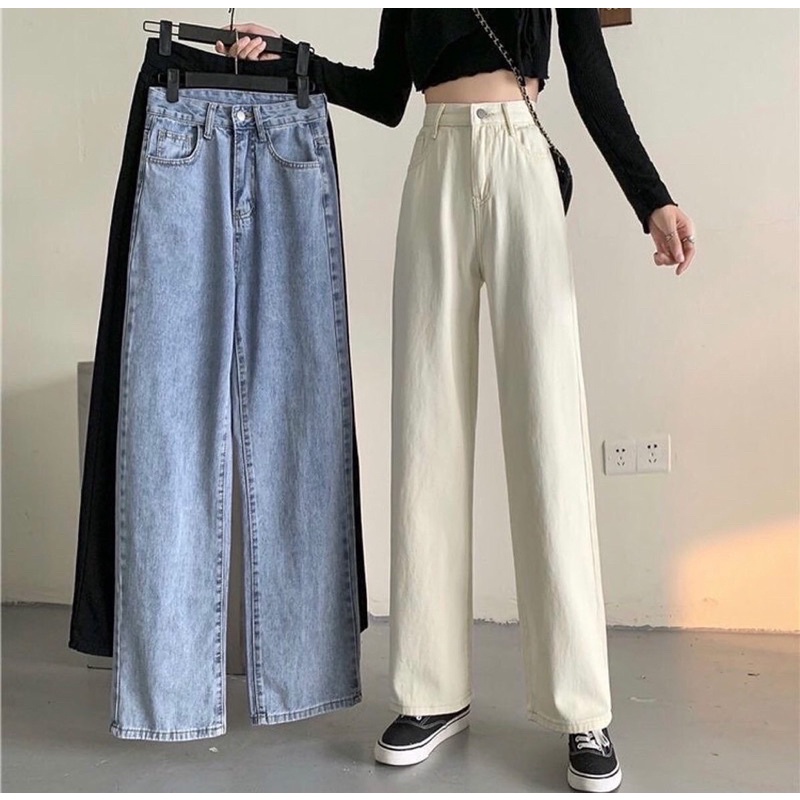 [Kèm video cận chất] Quần jeans ống rộng hack dáng hottrend | BigBuy360 - bigbuy360.vn