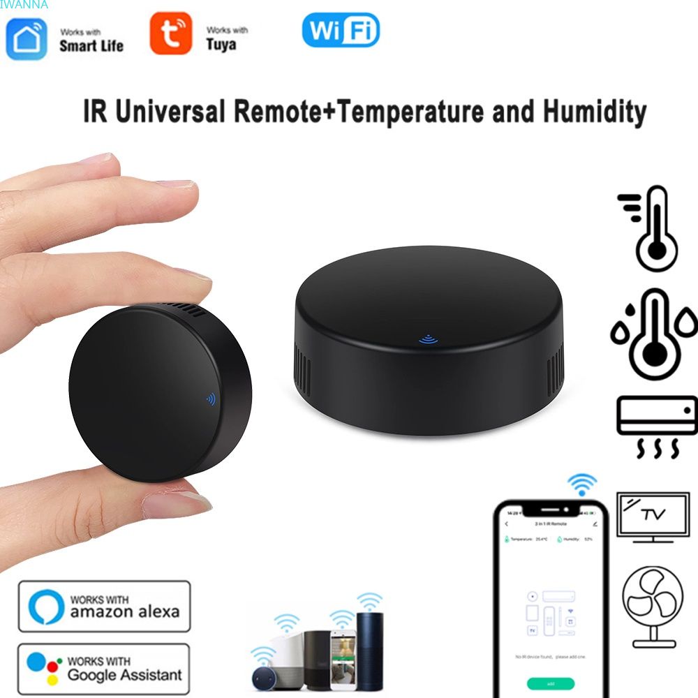 Tuya wifi 3 trong 1 IR điều khiển từ xa nhiệt độ và độ ẩm cảm biến điều khiển bằng giọng nói cho Alexa Google