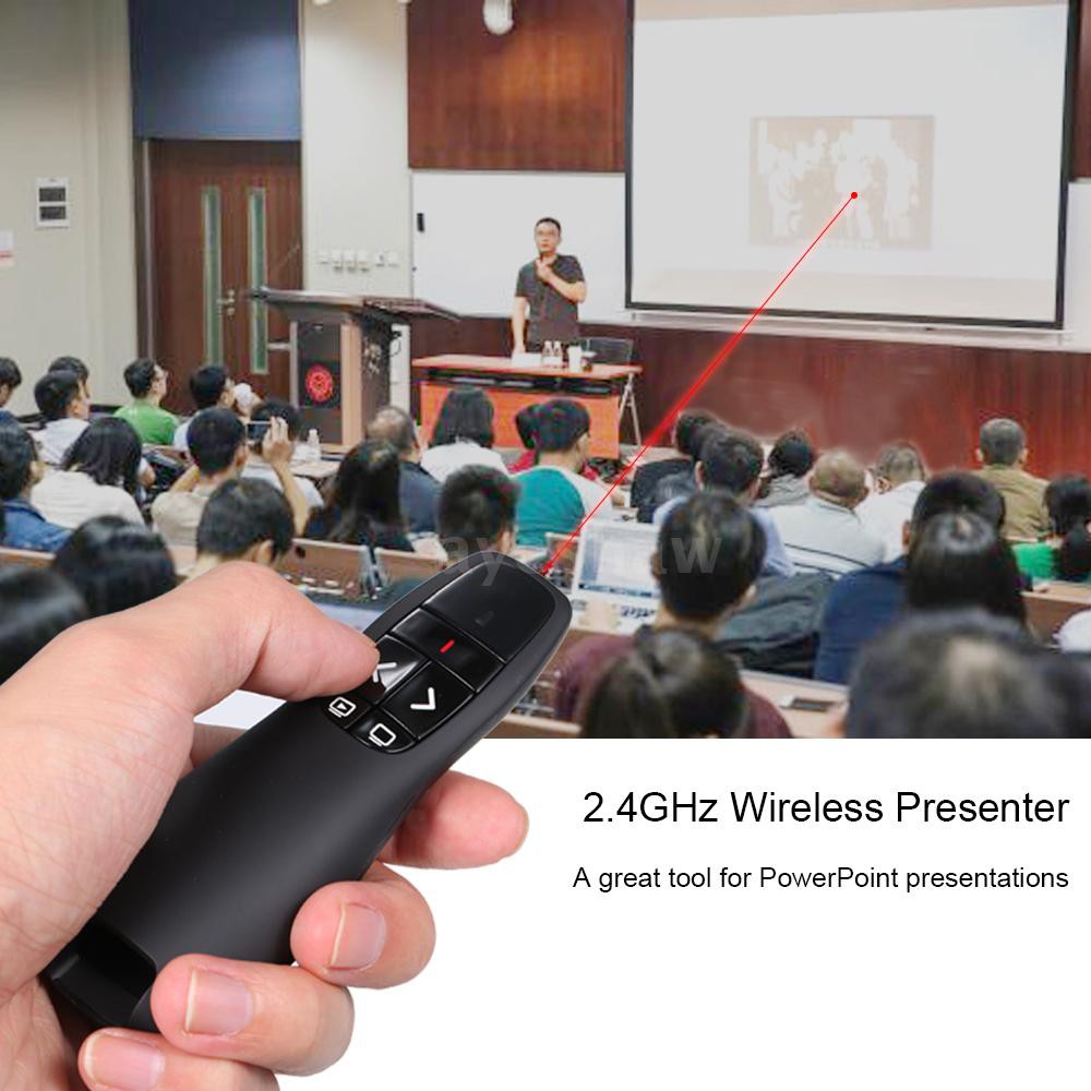 Ayeshaw 2.4G Wireless Presenter Page Turner Laser Pointer Presentation PPT Powerpoint Clicker with U