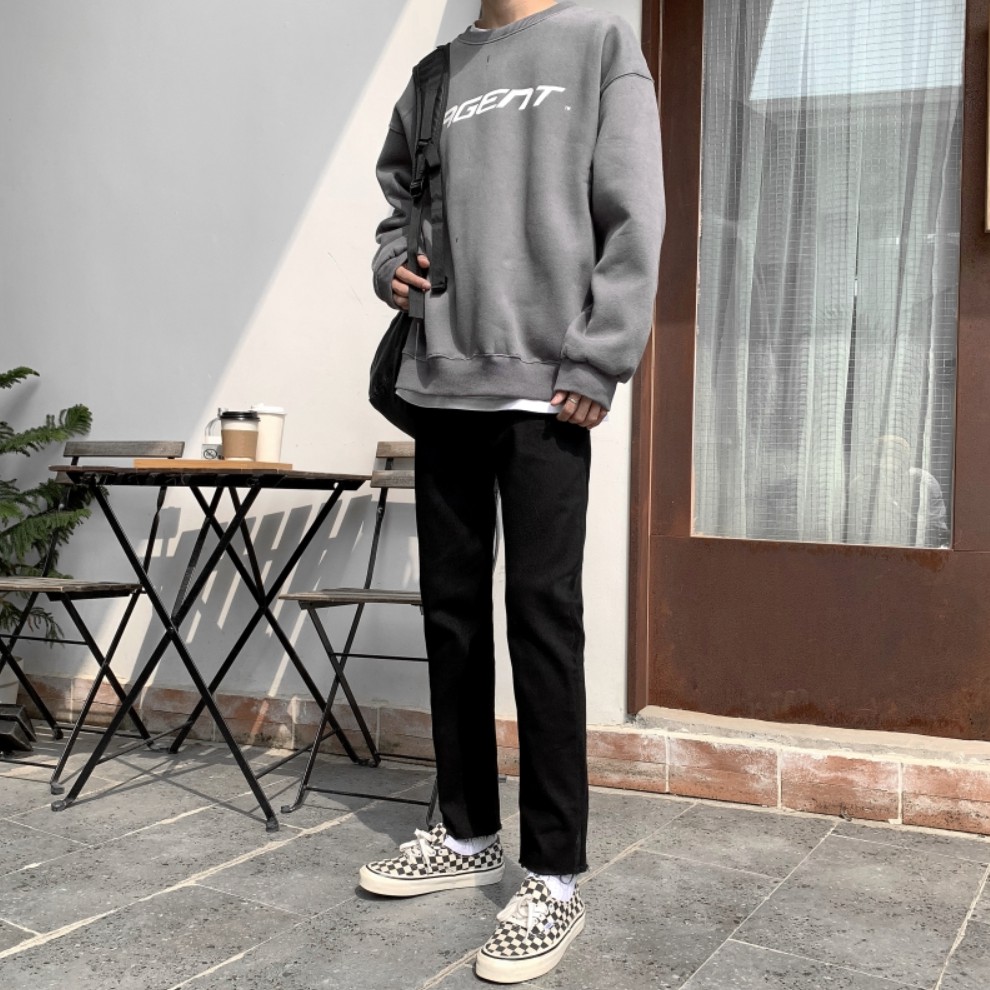 [Không Phai Màu+Co Giãn]Quần Jean Nam Đen Trơn Dáng Ôm Màu Đen Hàn Quốc Hot 2021 (J01) | BigBuy360 - bigbuy360.vn