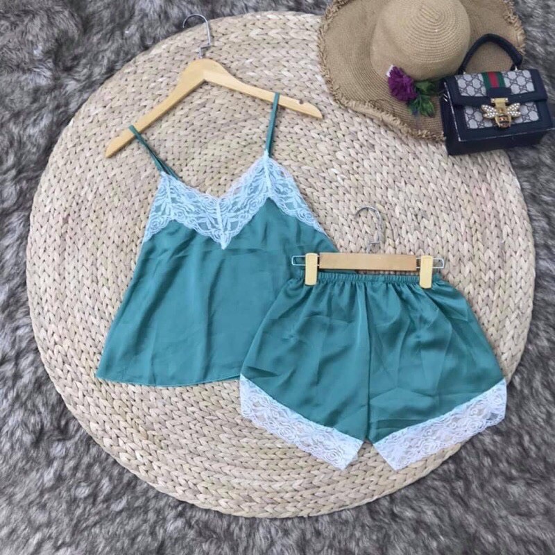 Set bộ satin lụa phối ren | BigBuy360 - bigbuy360.vn