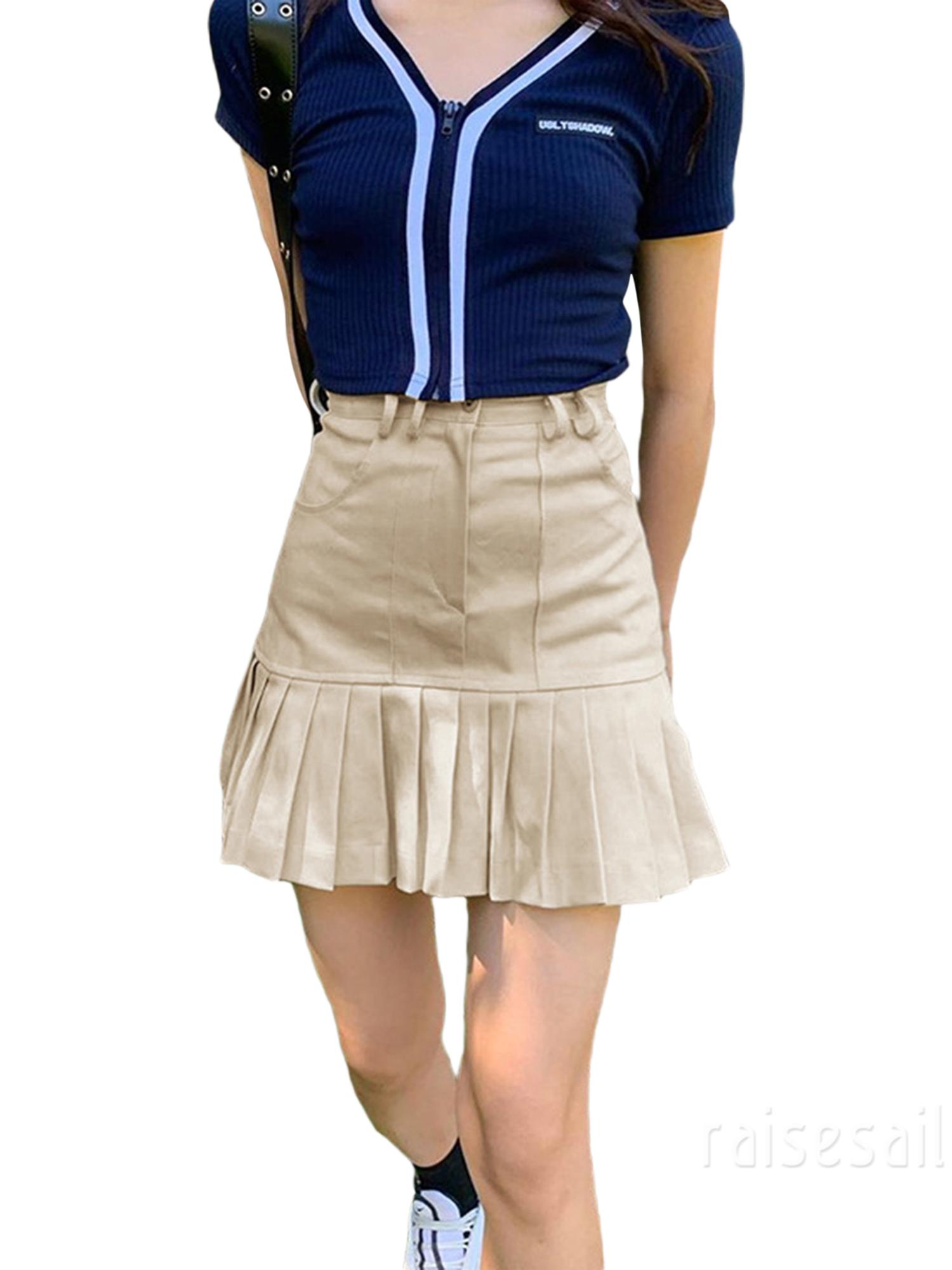 Chân Váy Chữ A Lưng Cao Màu Trơn Thời Trang Cho Nữ | BigBuy360 - bigbuy360.vn