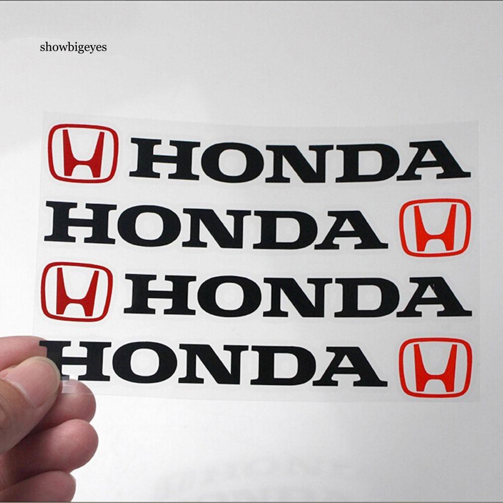 4 Decal dán trang trí phản quang hình Logo Honda
