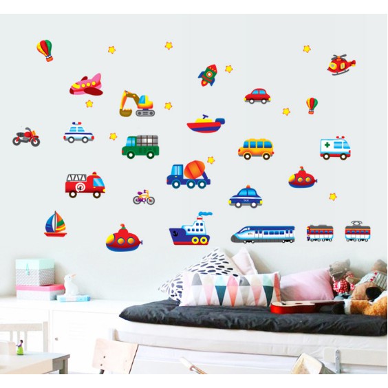 Decal trang trí phương tiện Giao Thông đơn giản