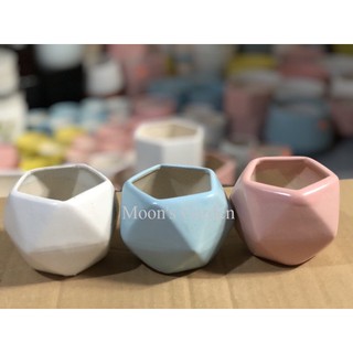 Chậu men bát tràng đa giác