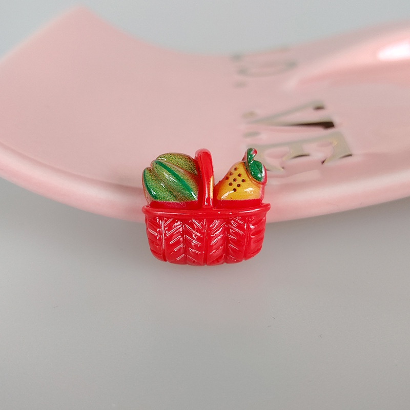 Set 10 Phụ Kiện Trang Trí Điện Thoại Hình Giỏ Trái Cây Bằng Nhựa Resin Dễ Thương Diy