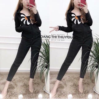 ÁO KHOÁT DA CÁ Bông Hoa [Henry Shop]