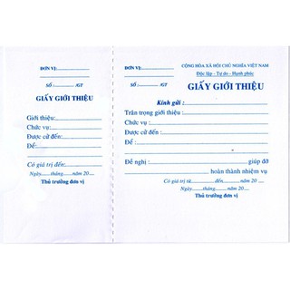 Giấy giới thiệu đẹp