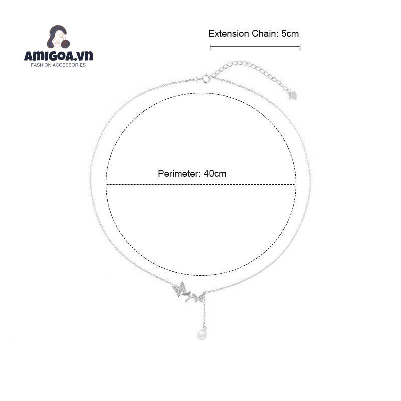 ✨✨Vòng cổ Đính Ngọc Trai Hình Bướm Xinh Xắn Dành Cho Nữ
