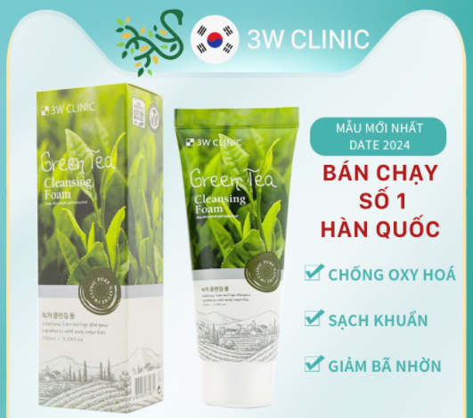 Sữa rửa mặt 3w clinic trà xanh 100ml