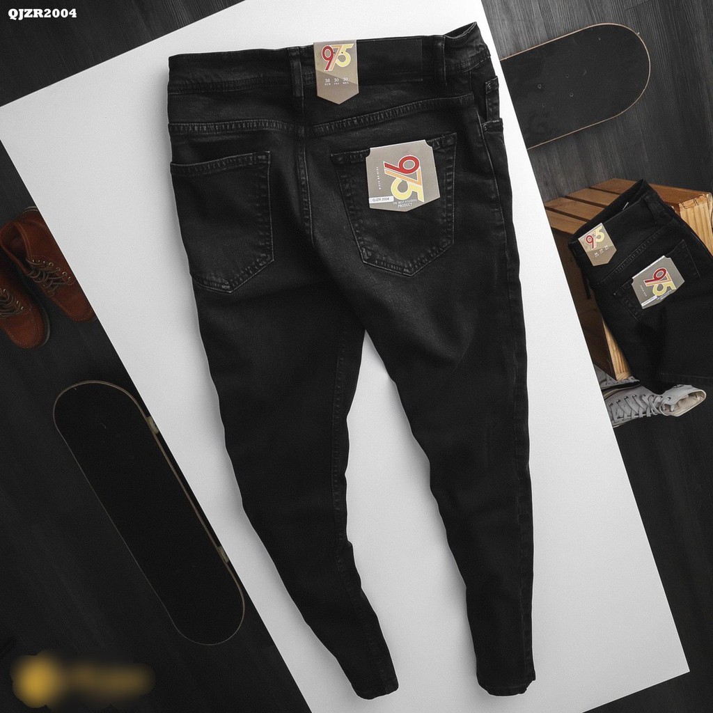 Quần jean nam màu xám đậm xước nhẹ Za.Ra cao cấp co giãn bốn chiều dày dặn chuẩn hàng hiệu | BigBuy360 - bigbuy360.vn