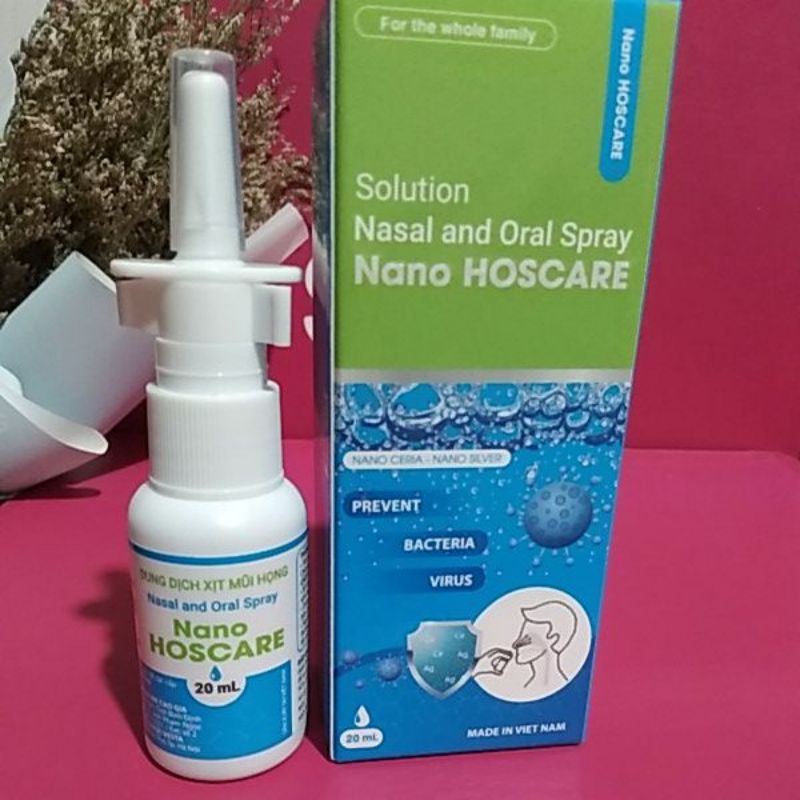 DUNG DỊCH XỊT MŨI HỌNG - NANO HOSCARE GIẢM HO, VIÊM HỌNG,  VIÊM AMIDAN, VIÊM XOANG...