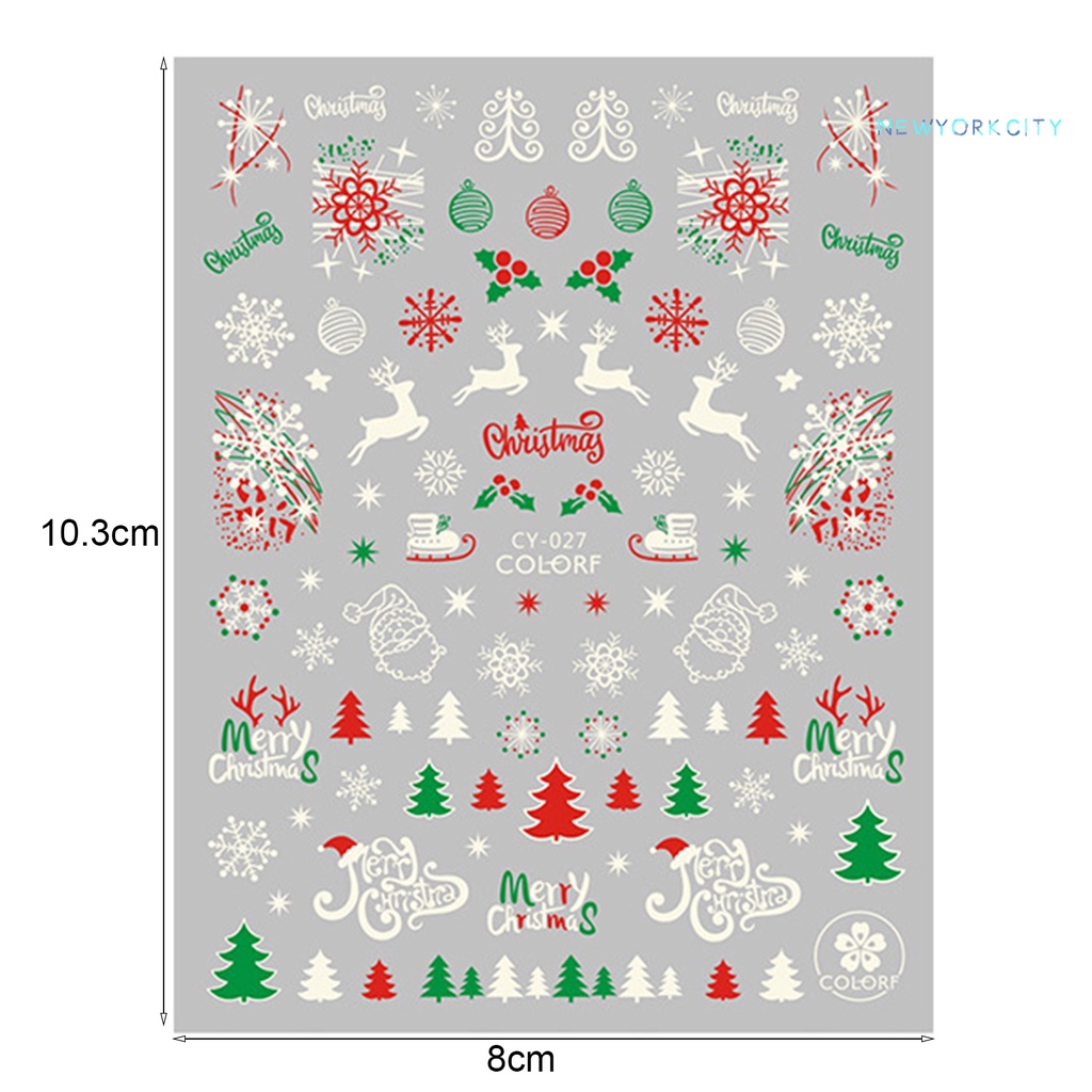 1 Tờ Nhãn Dán Móng Tay Hình Bông Tuyết Thân Thiện Với Môi Trường