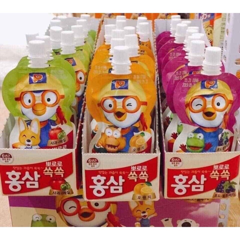 Nước Hồng Sâm Hoa Quả Paldo Pororo 18k/ 1 gói 100ml