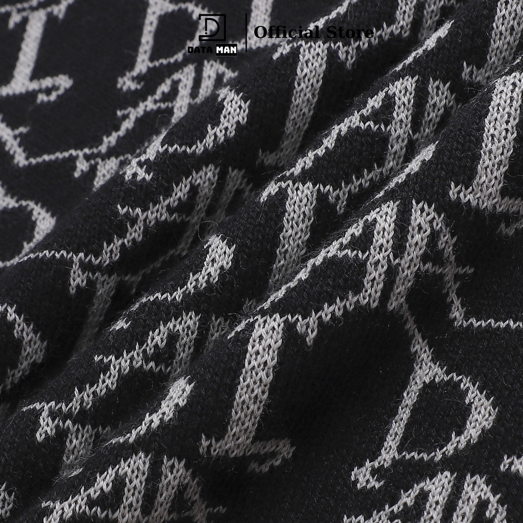 Áo GILE len nam DATAMAN dệt kim, họa tiết MONOGRAM trẻ trung, form rộng, dáng Unisex - GILEDT22-08