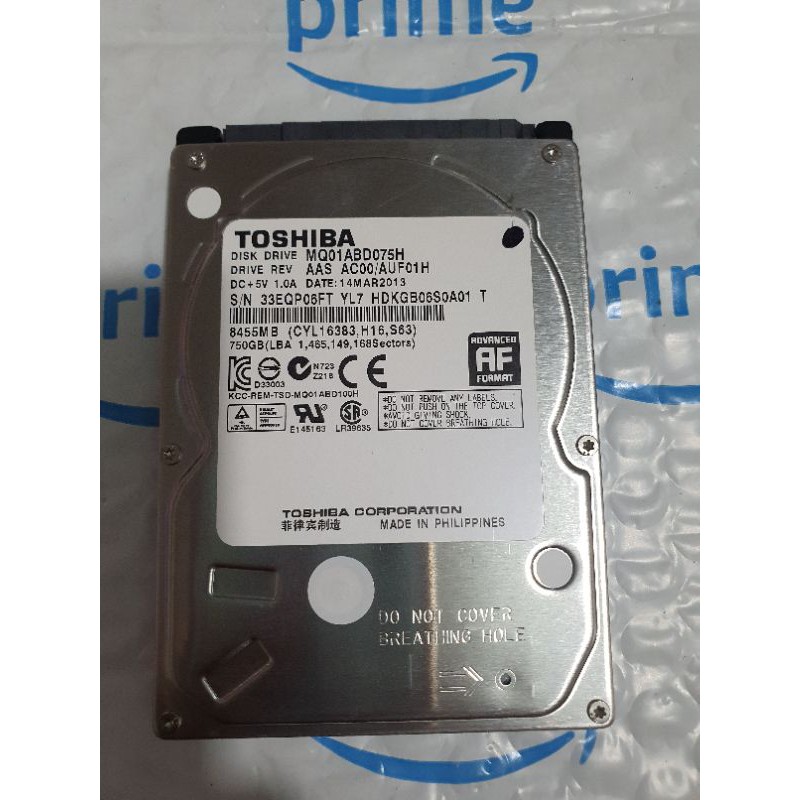 Ổ cứng HDD 750G 2.5" dành cho laptop, zin theo máy
