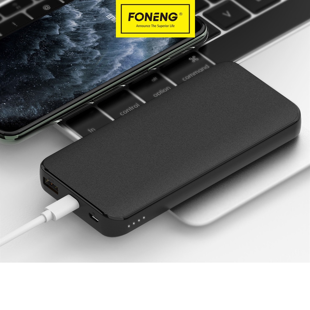 Pin dự phòng FONENG Q18 Sạc nhanh PD + QC 3.0 10000mAh 18W bọc vải Sang Trọng Cá Tính