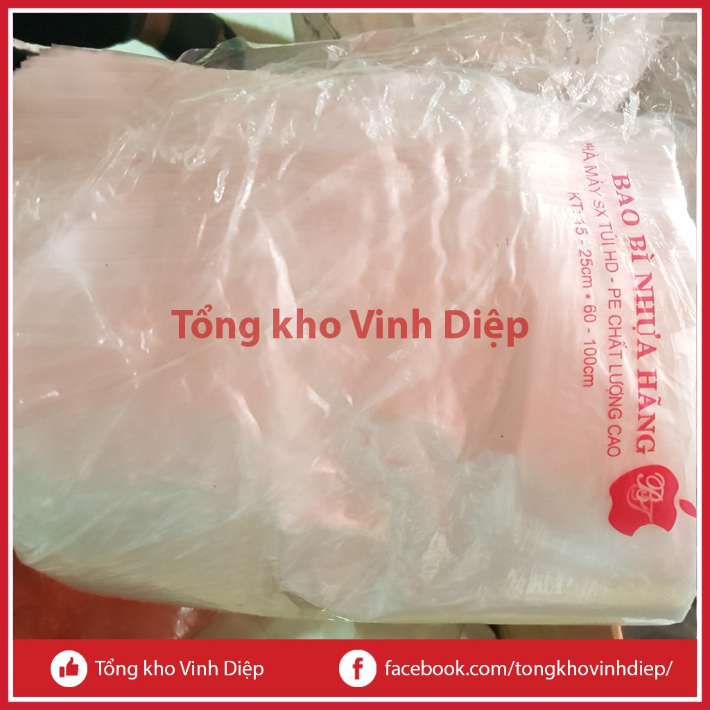 1kg túi nilon đóng hàng đựng 10kg, màu trắng, có quai, chất dai