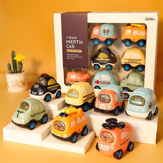 Set đồ chơi ô tô chạy đà quán tính : xe cứu hỏa,cứu thương,cảnh sát,taxi,xe bus, kem dễ thương