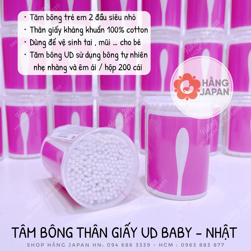 Tăm bông OHAYO KHÁNG KHUẨN BABY XOẮN 100% - An toàn - Hộp 180