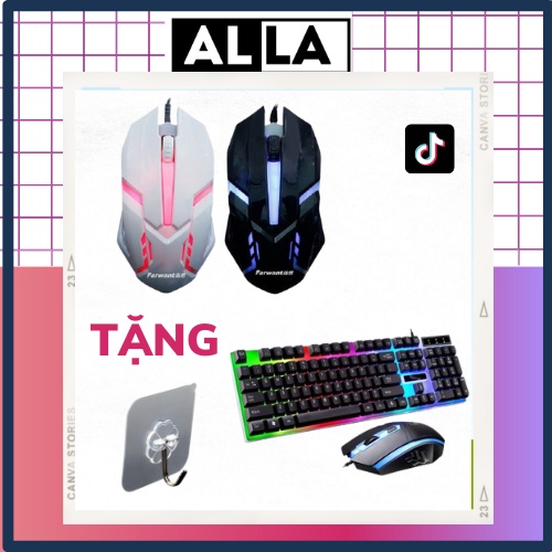 Chuột máy tính,,chuột chơi game đẹp có đèn led 7 màu cao cấp phù hợp các dòng laptop - ALLA