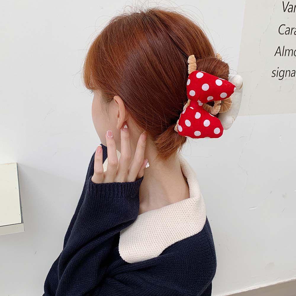 Kẹp Tóc Đính Nơ Vải Bông Họa Tiết Gấu / Dâu Tây / Hoa Hướng Dương Dễ Thương Dành Cho Bé Gái 2Lilife