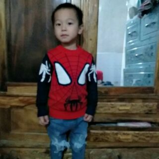 Freeship 99k TQ_Áo len siêu nhân bé trai