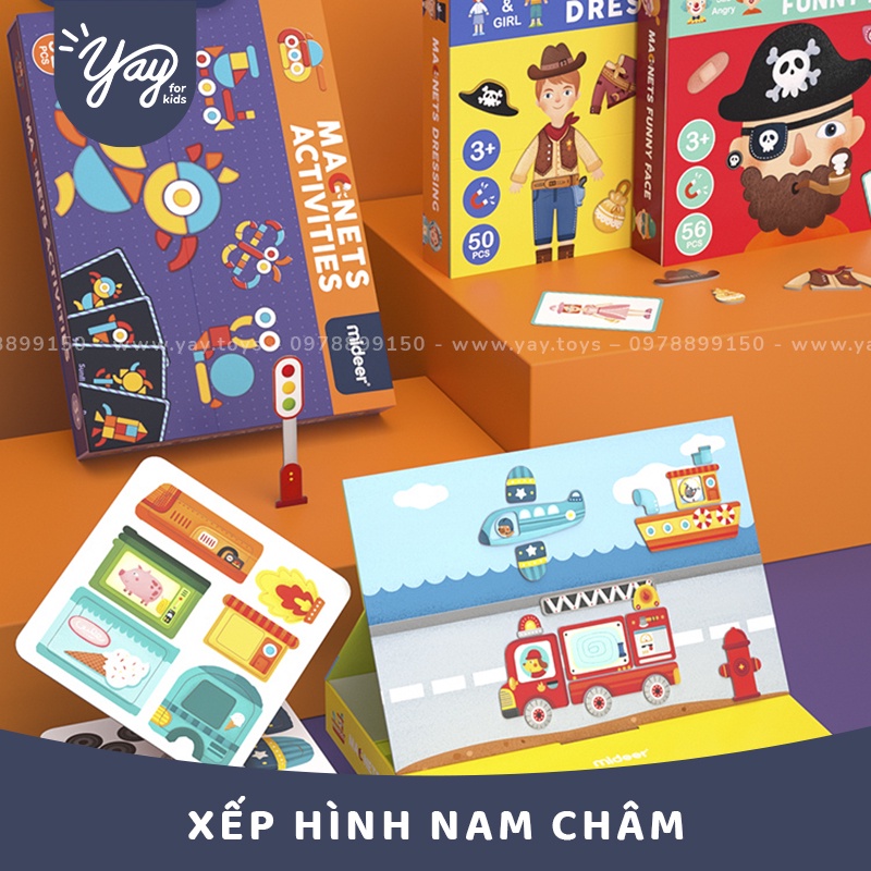 [9 MẪU] Xếp Hình Nam Châm Mideer 3+