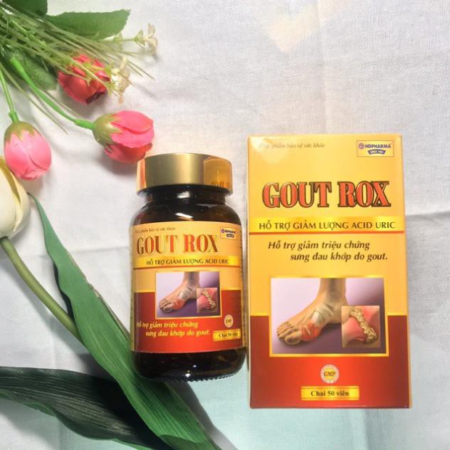 Viên uống GOUT ROX hỗ trợ giảm triệu chứng sưng đau khớp do gout, giảm lượng Acid Uric - Hộp 50 viên