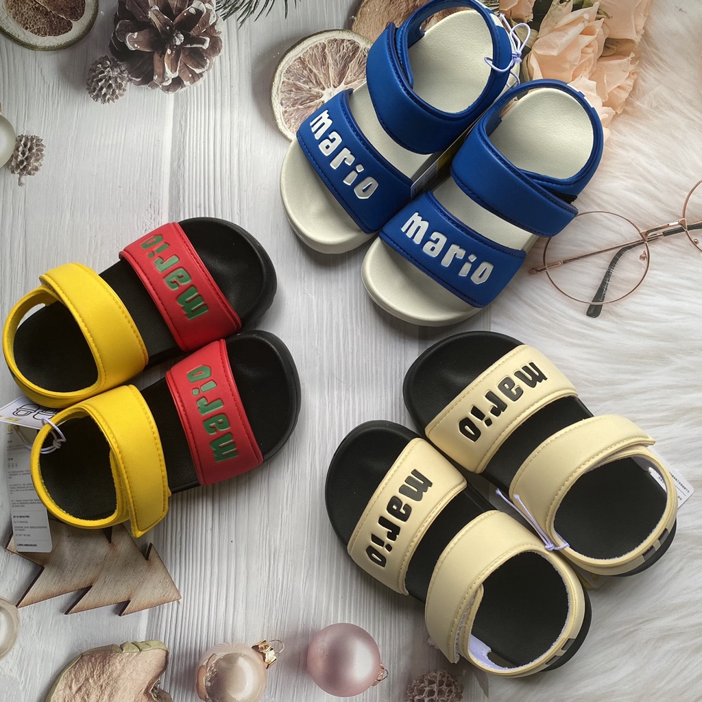 Dép Sandal Quai Dán Cheerful Mario Cho Bé Trai Bé Gái 2-6 tuổi M021