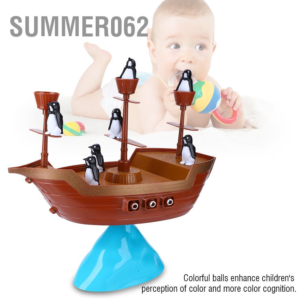 [Hàng Sẵn] Đồ chơi mô hình thuyền chim cánh cụt cân bằng cho cha mẹ và trẻ em【Summer062】