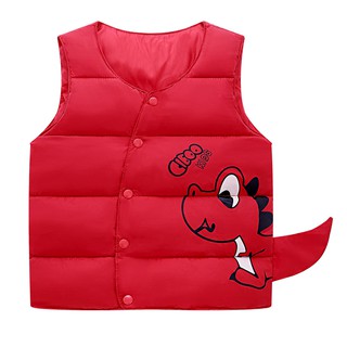 Áo phao siêu nhẹ ghile khủng long ab029-đỏ cho bé 3-8t hàng qc