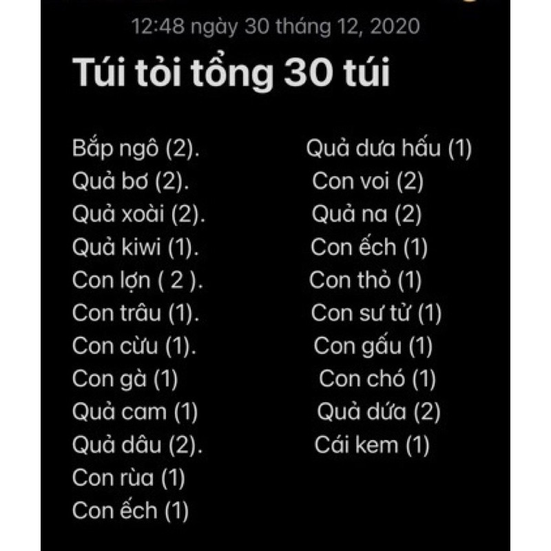 Combo 30 túi đựng tỏi cho bé - hàng đặt