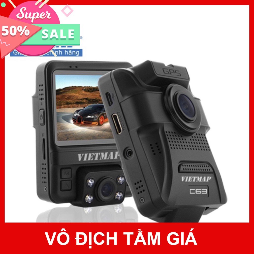 [ Shop Uy Tín ] Camera hành trình VietMap C63 Ghi Hình Cùng Lúc Trước & Trong xe