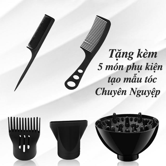 [MÁY CHUYÊN TẠO KIỂU] Máy Sấy Tóc DELIYA Nóng lạnh 2 chiều Công Suất Lớn 2200W Tặng Kèm 5 Phụ Kiện Chuyên Nghiệp